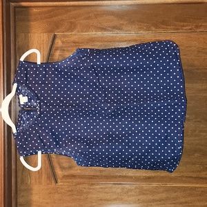 J crew Polka Dot Linen Cotton Sleeveless Top